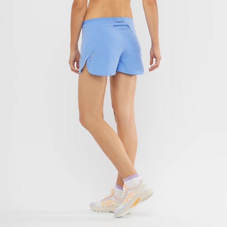 Light Blue Salomon Cross 3'' Women's Running Shorts | PH 89704G